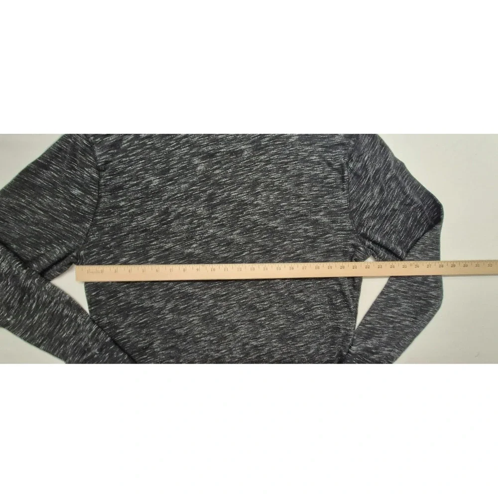 Express men's heather black front pocket hooded long sleeve shirt drawstring Lg.